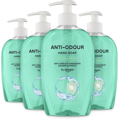 by Amazon 去异味洗手液 柠檬薄荷味 500ml×4(2瓶泵头+2瓶补充装)