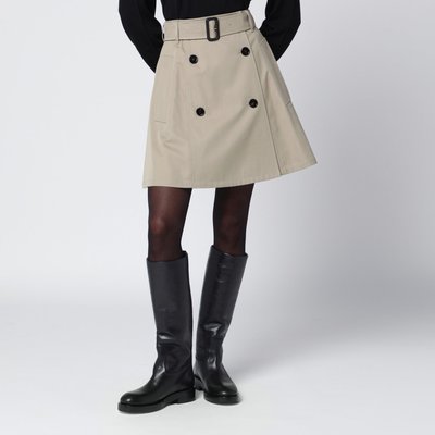 Burberry 米色斜纹布迷你裙