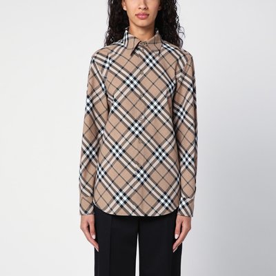 Burberry 格纹羊毛混纺衬衫