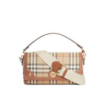 Burberry Note 格纹手袋 棕色 均码