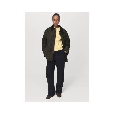 Mango Outlet女款卡其灯芯绒领棉质Parka｜17065789｜1件