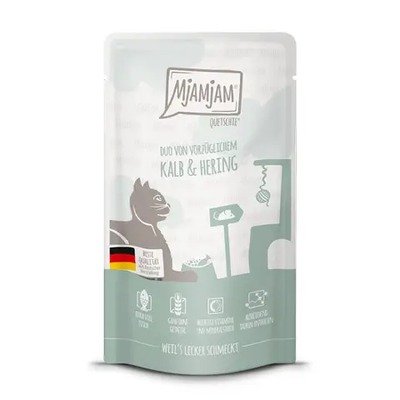 MjAMjAM 小牛肉鲱鱼猫咪肉泥包 125g