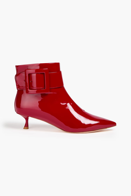 ROGER VIVIER 搭扣漆皮踝靴
