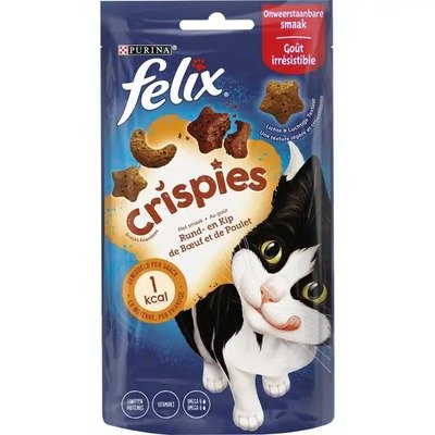 Felix Crispies牛肉鸡肉味猫零食45g
