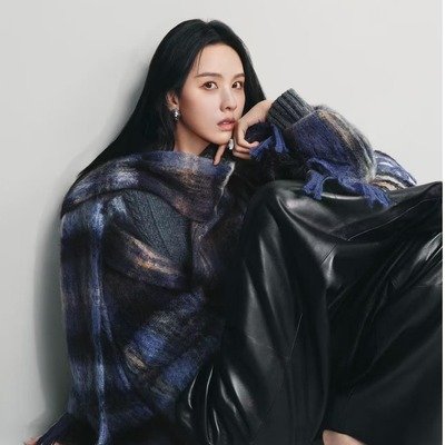 Loewe蓝色多色纹理大衣