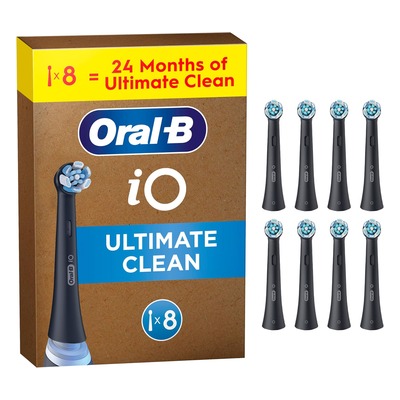 欧乐B Oral-B iO Ultimate Clean 替换刷头 黑色 8支装