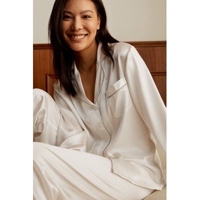 LILYSILK真丝居家服套装 水钻装饰