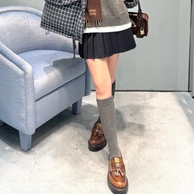 Miu Miu流苏皮革乐福鞋 Bruciato