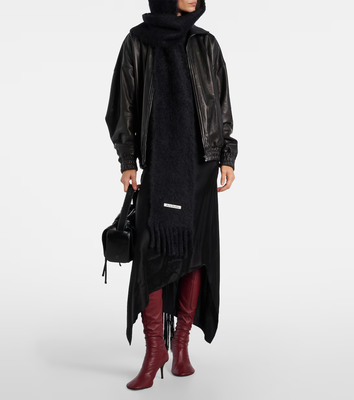 Acne Studios Kooder连帽马海毛羊毛混纺围巾