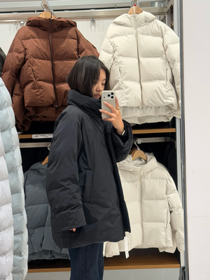 非绗缝羽绒短外套