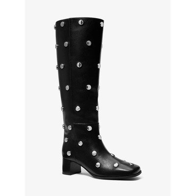 Michael Kors Matilda铆钉皮革靴·黑色