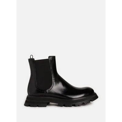 Alexander McQueen Wander 皮革踝靴 黑色