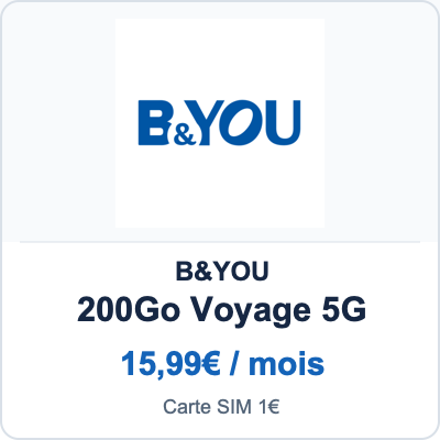 Bouygues B&YOU · SIM 卡 1€