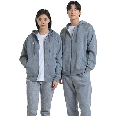 Under Armour Rival Fleece FZ 连帽衫 浅灰/白