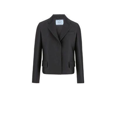 Prada 编织面料直筒夹克