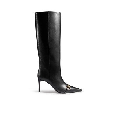 Gucci Leather Slip-On Boots With Horsebit