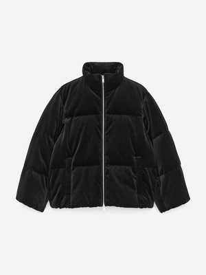 天鹅绒羽绒服 - 黑色
