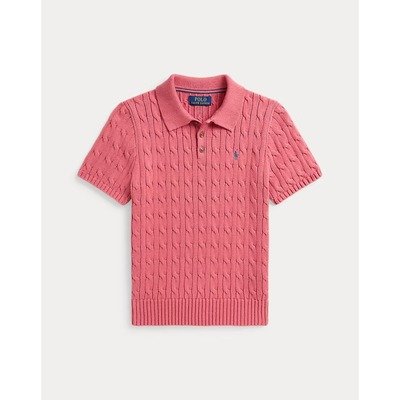 Ralph Lauren 男童莓红色麻花Polo衫