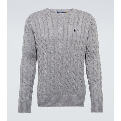 Polo Ralph Lauren 绞花纯棉针织衫(灰色)
