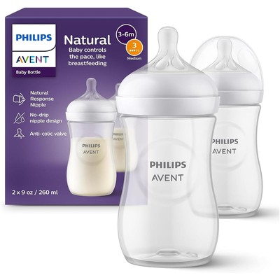 Philips Avent 飞利浦新安怡 Natural Response 奶瓶 260ml×2（1个月+）