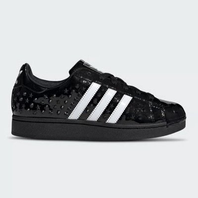 Adidas Superstar II W黑色皮革运动鞋