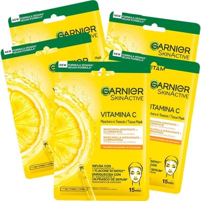 卡尼尔 Garnier SkinActive 维C玻尿酸补水提亮面膜 5片装