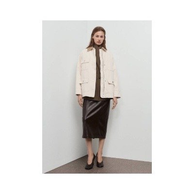 Mango Outlet女款米白灯芯绒领牛仔Parka｜17085975｜1件