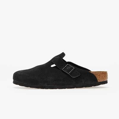 Birkenstock Boston Soft Footbed丝绒皮穆勒鞋 Black