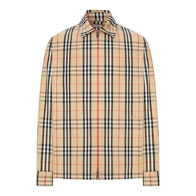 Burberry男士格纹棉麻衬衫外套 L/XL