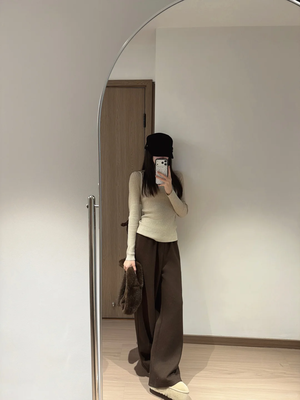 羊毛阔腿裤