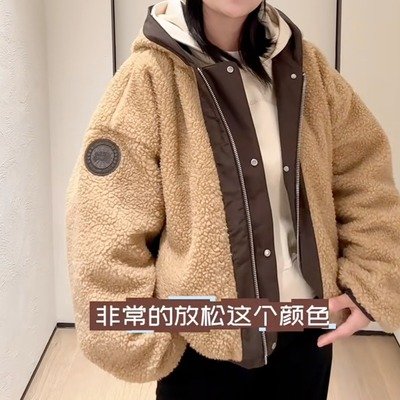 Canada Goose Alberni双面抓绒飞行员夹克 Beige/Brown