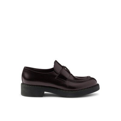 Prada Chocolate亮面皮革乐福鞋 Bruciato