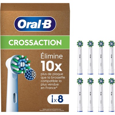 Oral-B Cross Action 原装替换刷头 8支装 白色