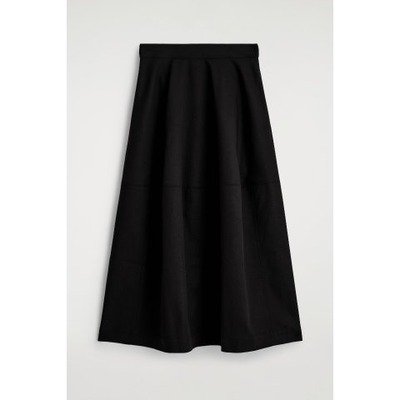 COS女款棉质中长A字裙·黑色