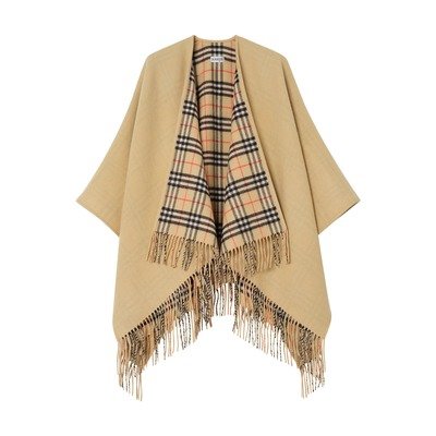 Burberry双面格纹羊毛披肩 1条