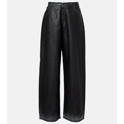 Acne Studios 2023中腰阔腿涂层牛仔裤