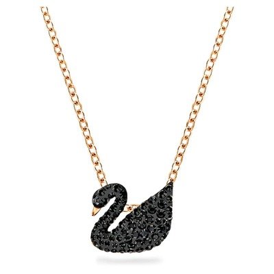 Swarovski Swan黑色天鹅吊坠(1件)
