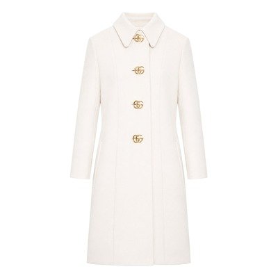 Gucci Wool Natté Coat With Double G Button