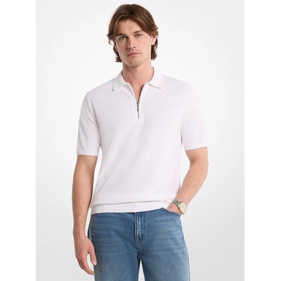 棉质针织拉链 Polo 衫
