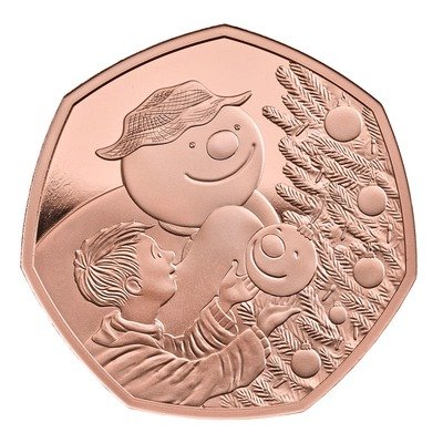 雪人2026英国50便士金精制纪念币