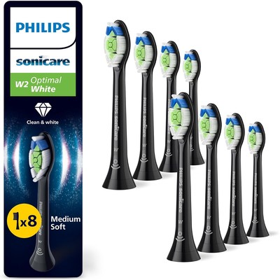飞利浦 Philips Sonicare W2 Optimal White 原装美白刷头 黑色 8支装