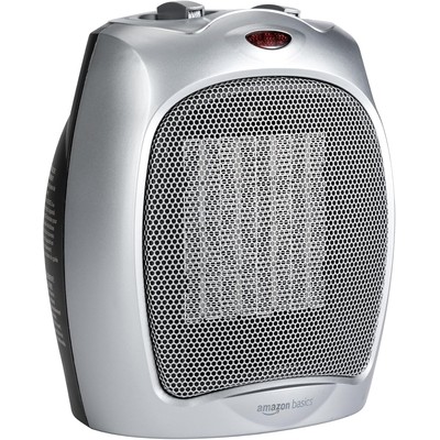 Amazon Basics 陶瓷暖风机 1800W 可调温 银色