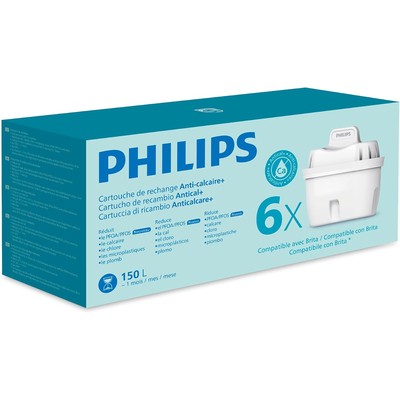 Philips 飞利浦 Antical+ 强效除垢滤水壶替换滤芯（6支装，兼容BRITA）
