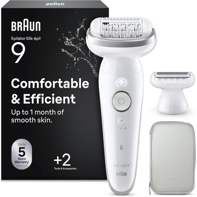 Braun 博朗 Silk-épil 9 干湿两用脱毛仪 9-041（含剃毛头 + 修剪头，银色）