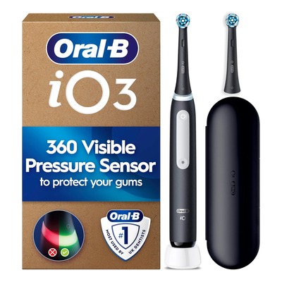 Oral-B 欧乐B iO3 电动牙刷(黑色,含旅行盒和备用刷头)