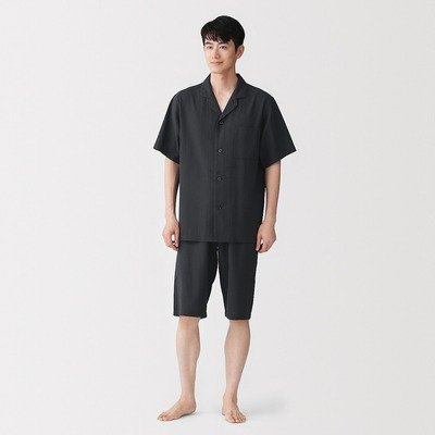 男士有机棉泡泡纱睡衣套装