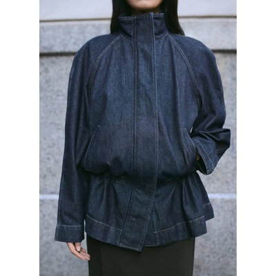收腰牛仔派克服（蓝色）