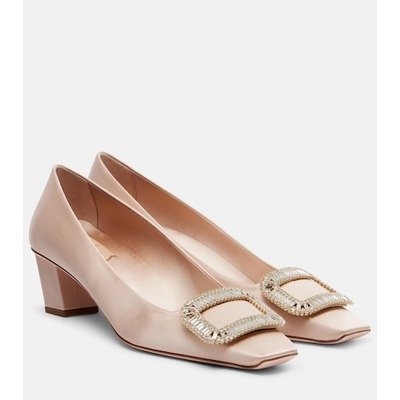 Roger Vivier Belle Vivier 45 缎面饰扣高跟鞋｜1双