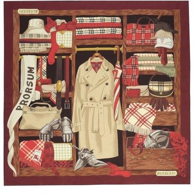 Burberry Wardrobe格纹真丝方巾