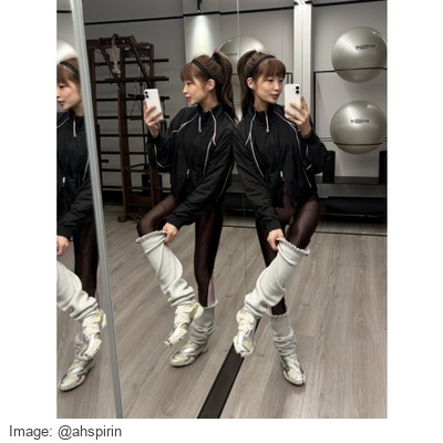 lululemon x GANNI荷叶边中腰紧身裤71cm·豹纹